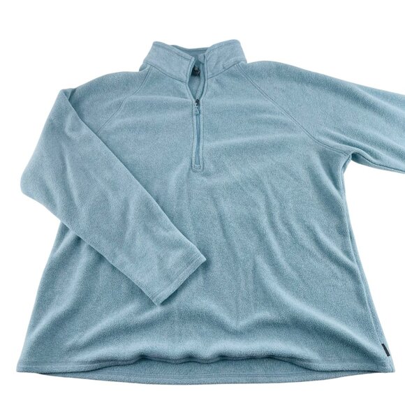 Eddie Bauer Womens 1/4 Zip Pullover Fleece Sweater XXL Light Blue Polyester - Picture 1 of 5